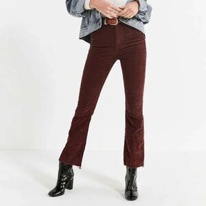 Urban Outfitters BDG Kick Flare High Rise Corduroy Pants Raw Hem